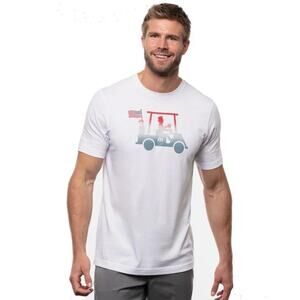 NWT TravisMathew Men's Pledge to Beer Pima Cotton T-Shirt White Size S